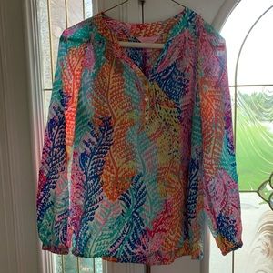 Lilly Pulitzer Catch The Wave Elsa Top XS